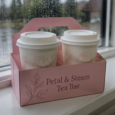 Branded cup carriers with logo