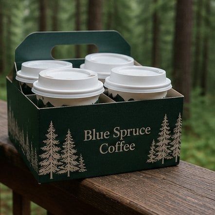 Cup carriers with logo printing