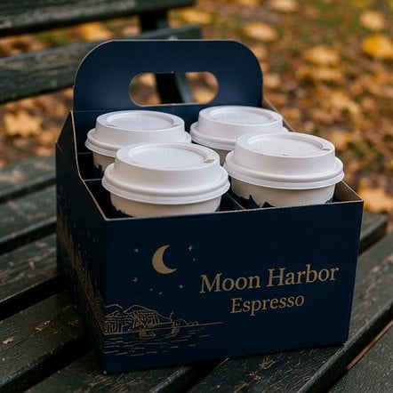Custom printed cup carriers in bulk