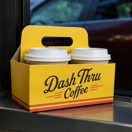 Customized cup carriers for drive-thrus and QSR