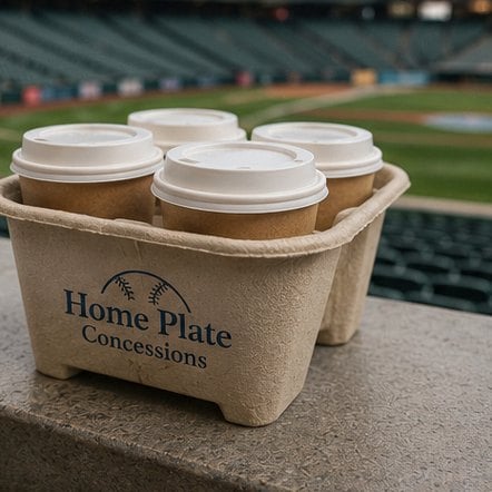 Customized cup carriers for stadiums and concessions