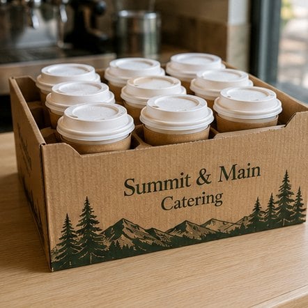 Eight-Cup Catering Tray with custom branding